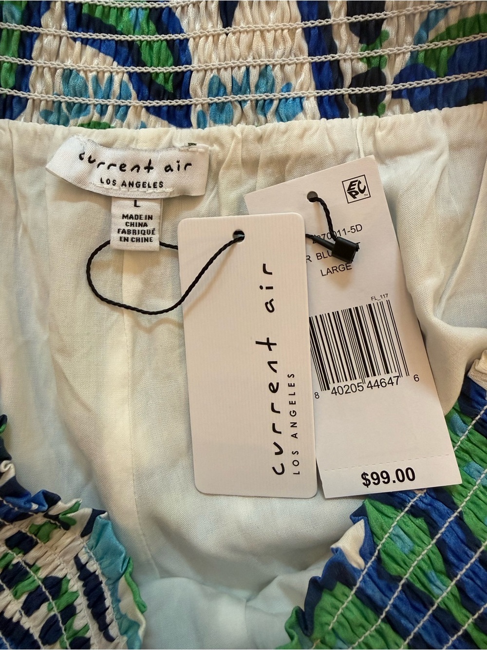 Current Air Los Angeles Boho Breeze High Rise Tile Print Palazzo Pants Large NWT - Picture 8 of 10